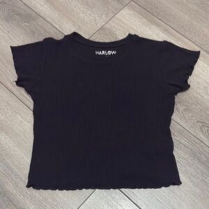 Harlow Black Fitted Crop Tee XS27